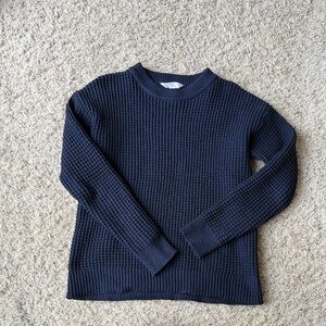 Time and Tru Navy Textured Knit Sweater